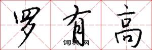 罗有高怎么写好看