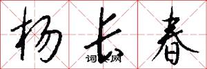 杨长春怎么写好看