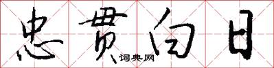忠贯白日怎么写好看