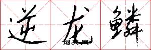 逆龙鳞怎么写好看
