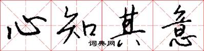 心知其意怎么写好看