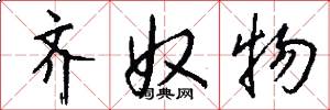 齐奴物怎么写好看
