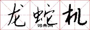 龙蛇机怎么写好看