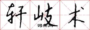 轩岐术怎么写好看