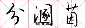 分溷茵怎么写好看