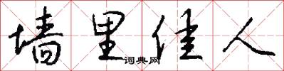 墙里佳人怎么写好看