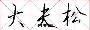 大夫松怎么写好看