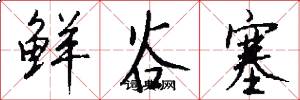 鲜谷塞怎么写好看