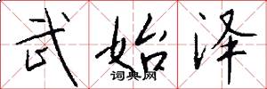 武始泽怎么写好看