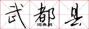 武都县怎么写好看