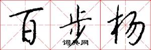 百步杨怎么写好看