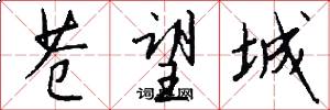 苍望城怎么写好看