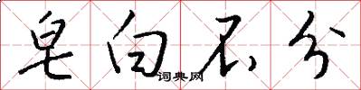 皂白不分怎么写好看
