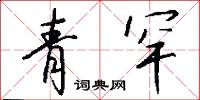 青罕怎么写好看