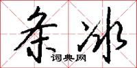 条冰怎么写好看