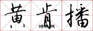 黄肯播怎么写好看
