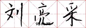刘亮采怎么写好看