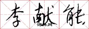 李献能怎么写好看
