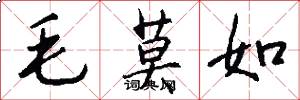 毛莫如怎么写好看