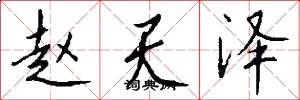 赵天泽怎么写好看