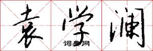 袁学澜怎么写好看