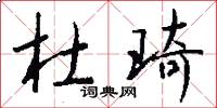 杜琦怎么写好看
