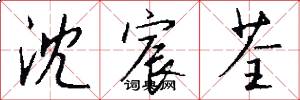 沈宸荃怎么写好看