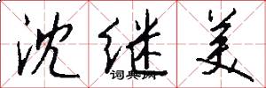沈继美怎么写好看