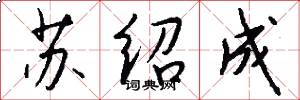 苏绍成怎么写好看