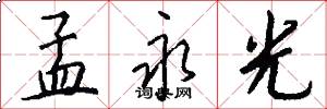 孟永光怎么写好看