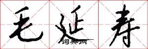 毛延寿怎么写好看