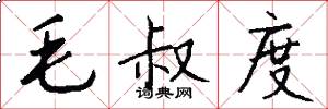 毛叔度怎么写好看