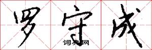 罗守成怎么写好看