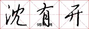 沈有开怎么写好看