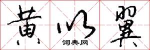 黄以翼怎么写好看