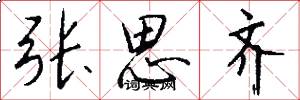 张思齐怎么写好看
