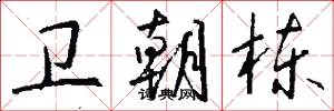 卫朝栋怎么写好看