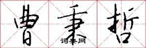 曹秉哲怎么写好看