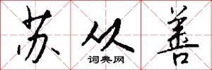 苏从善怎么写好看