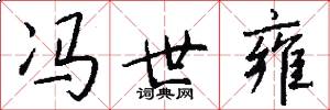 冯世雍怎么写好看