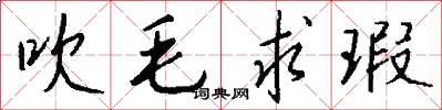 吹毛求瑕怎么写好看