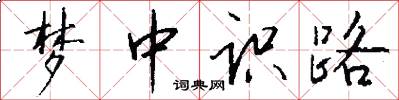 梦中识路怎么写好看