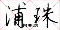 浦珠怎么写好看
