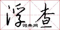浮查怎么写好看