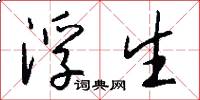 浮生怎么写好看