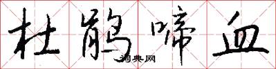 杜鹃啼血怎么写好看