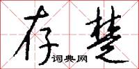 存楚怎么写好看