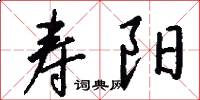 寿阳怎么写好看