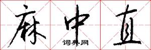 麻中直怎么写好看