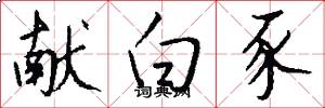 献白豕怎么写好看